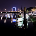 Bremen - Weserufer bei Nacht