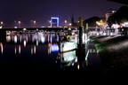 Bremen - Weserufer bei Nacht